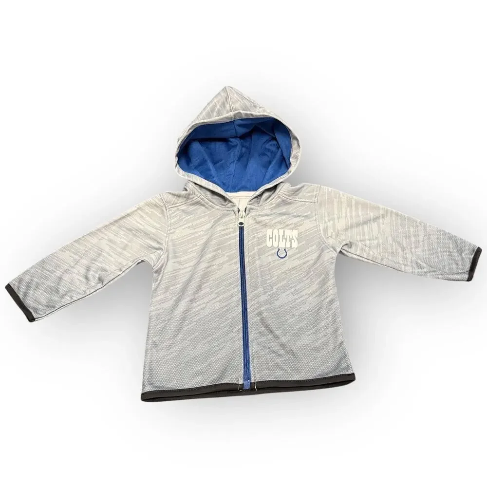 NEW Indianapolis Colts Zip-Up Toddler Hoodie – Size 3T – Gray/Blue